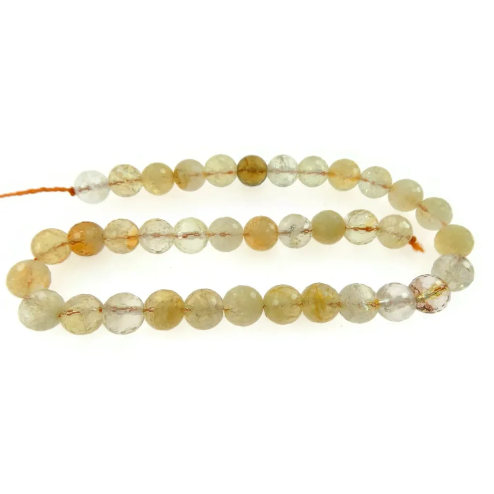 Quarzo citrino con inclusioni sfaccettato di 10,5 mm -1 filo