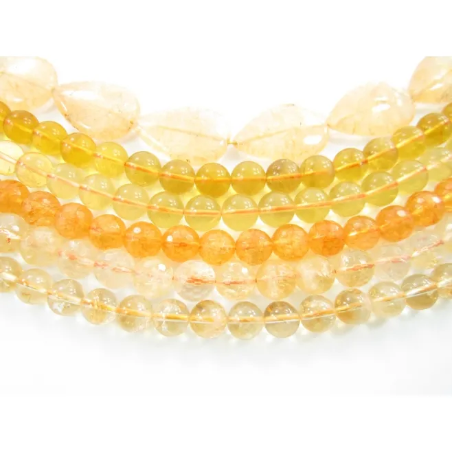 Quarzo citrino con inclusioni cabochon  di 10 mm