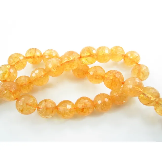 Quarzo citrino brandy topazio sfaccettato di 10 mm  1 filo lungo  39 cm