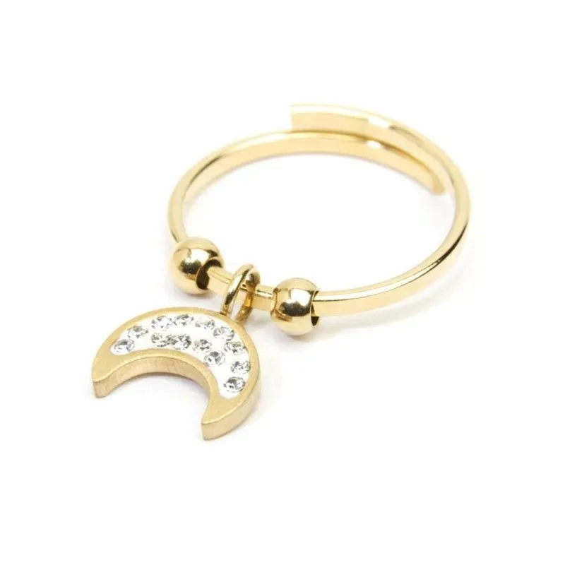 Anello luna con cristalli pendente Marlu' Donna