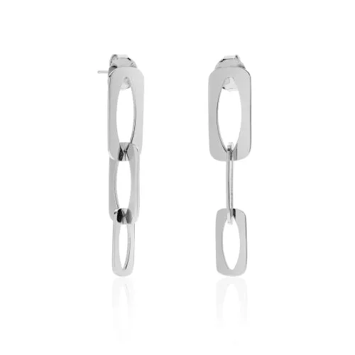 DINAMICA orecchini pendenti argentati