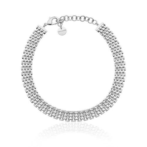 Collana catena Panther argentata