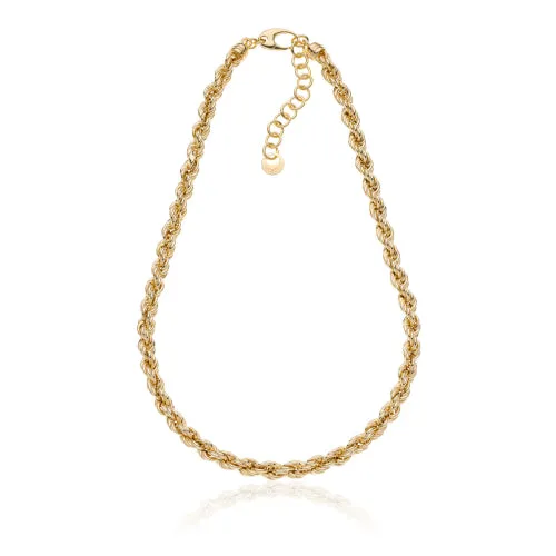 Collana in argento dorato catena corda