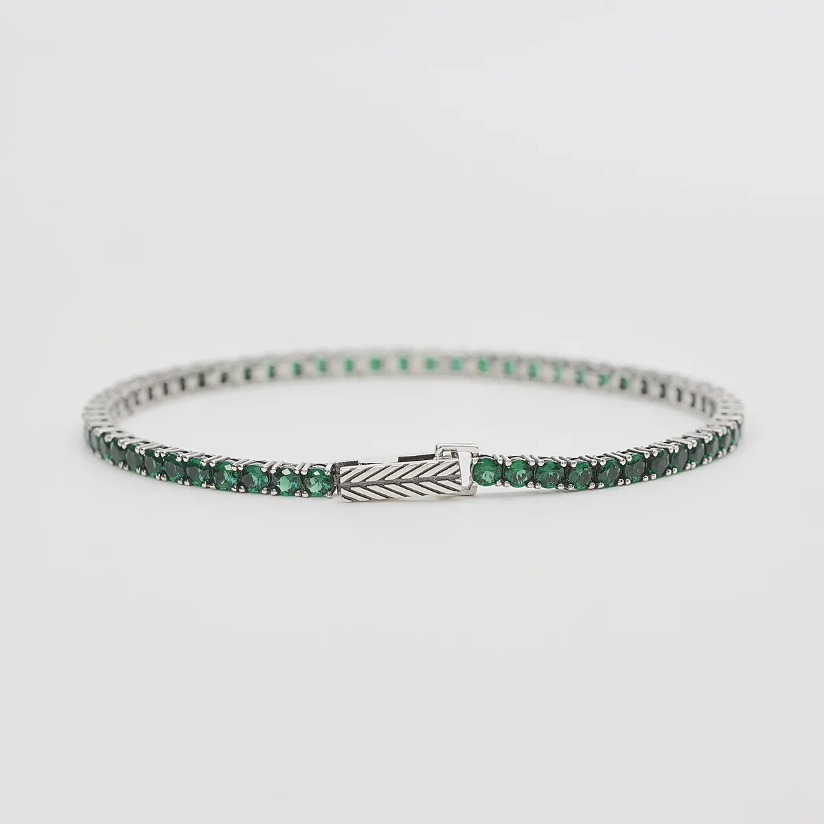 Bracciale Uomo Mabina Tennis Club con Smeraldi Sintetici