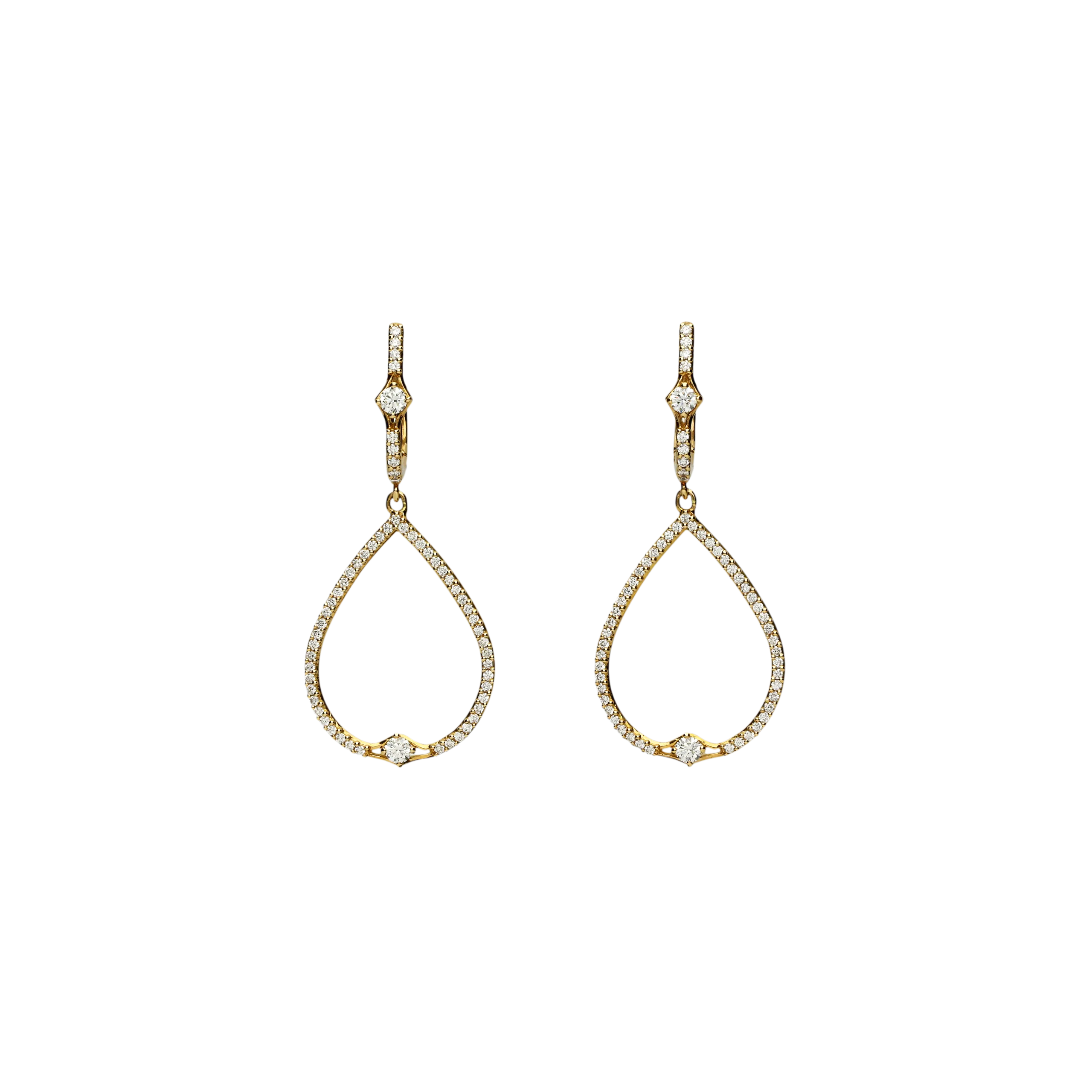 Orecchini in oro rosa 18 carati e diamanti bianchi taglio brillante - 56458020