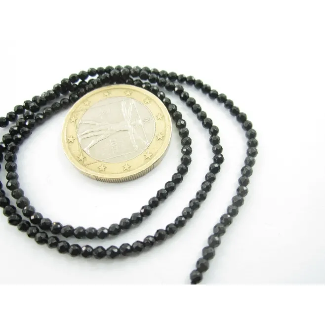 pietre dure onice nera sfaccettata di 1° scelta  2 mm 1 filo