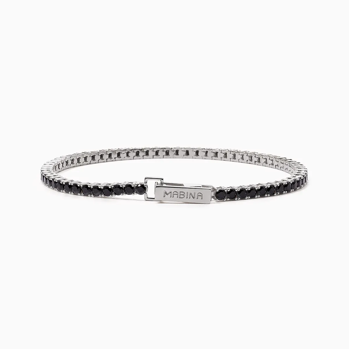 Bracciale Donna Mabina Tennis Club in Argento con Zirconi Neri