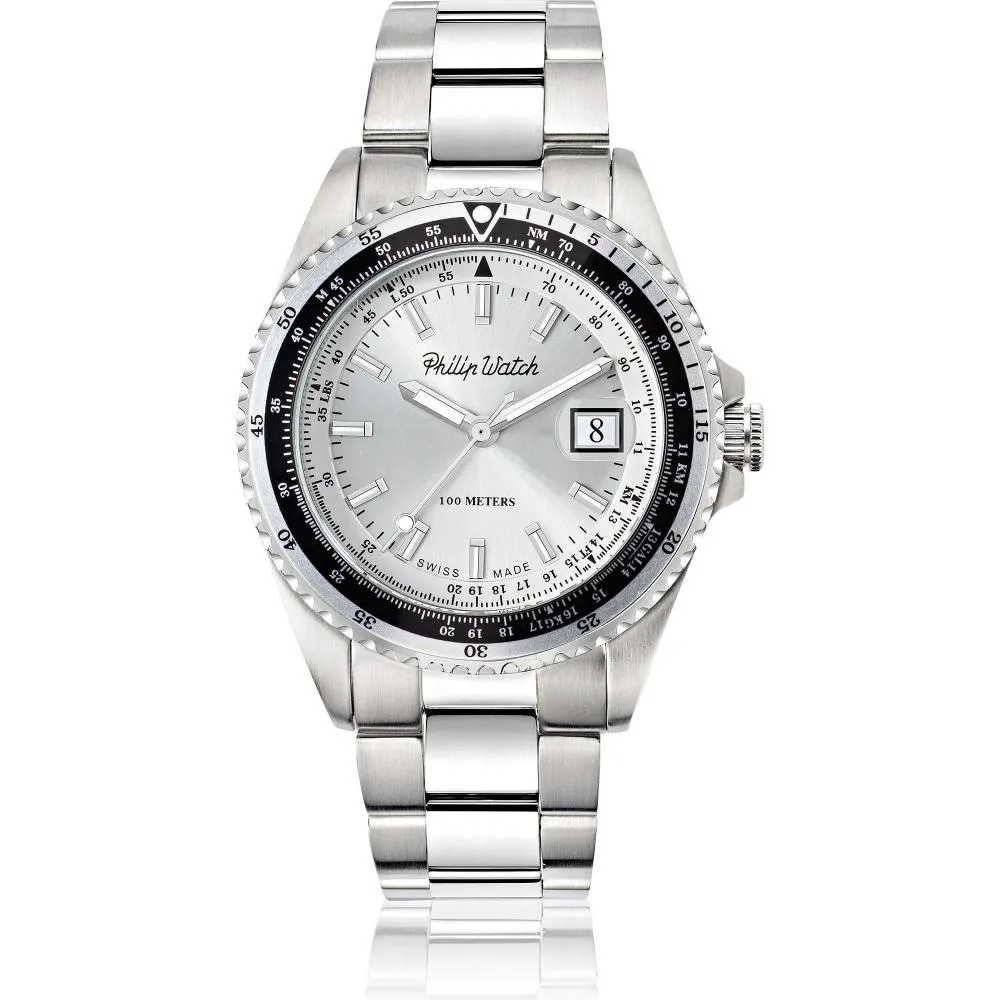 Orologio Uomo PHILIP WATCH CARIBE R8253597021 Acciaio Silver SWISS MADE 100mt