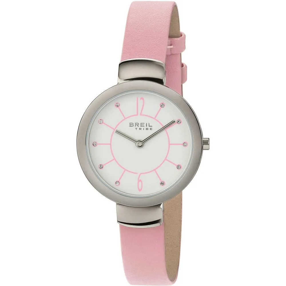 Orologio Donna BREIL TRIBE LILY EW0387 Vera Pelle Rosa Swarovski NEW