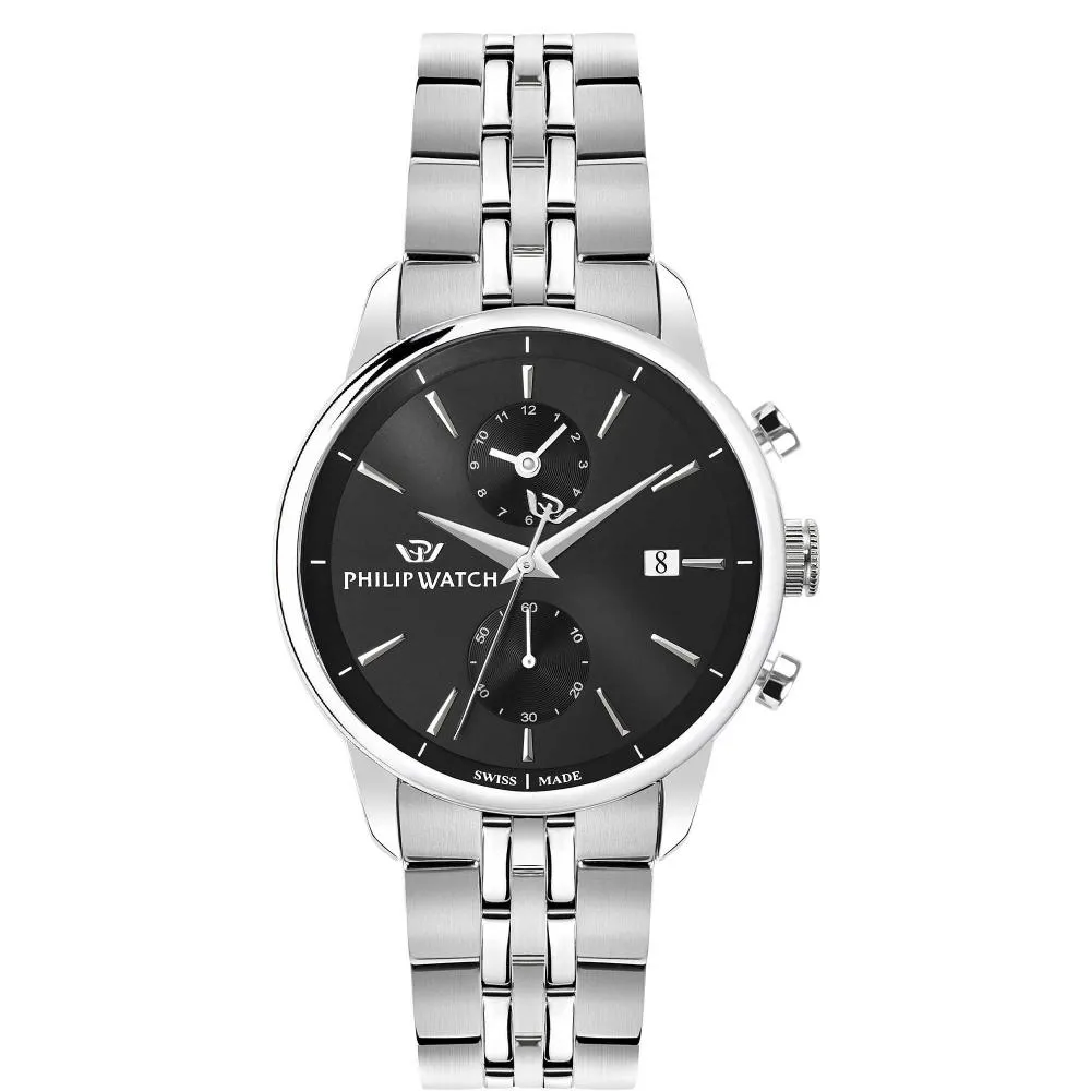 Orologio Uomo PHILIP WATCH ANNIVERSARY R8273650002 Chrono Acciaio Nero SWISS