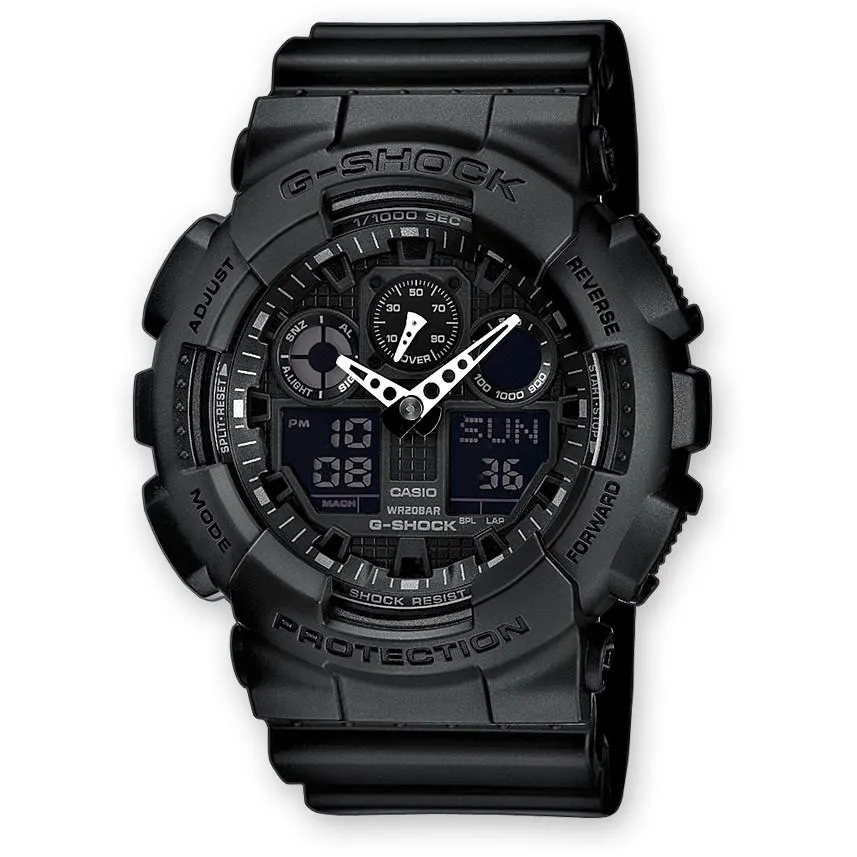 Orologio CASIO G-SHOCK GA-100-1A1ER Silicone Nero Sub 200mt Chrono Timer