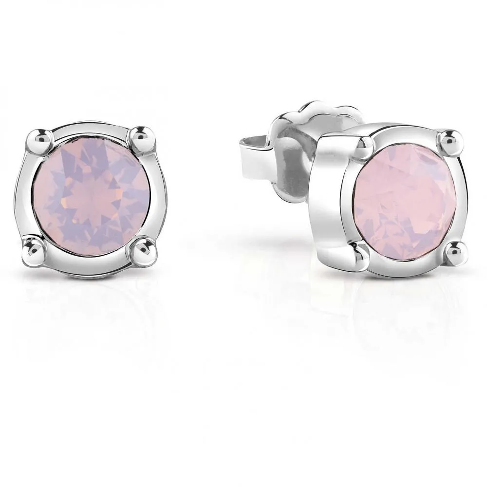 Orecchini Donna GUESS UBE61036 Acciaio Bottone Logo Quarzo Rosa