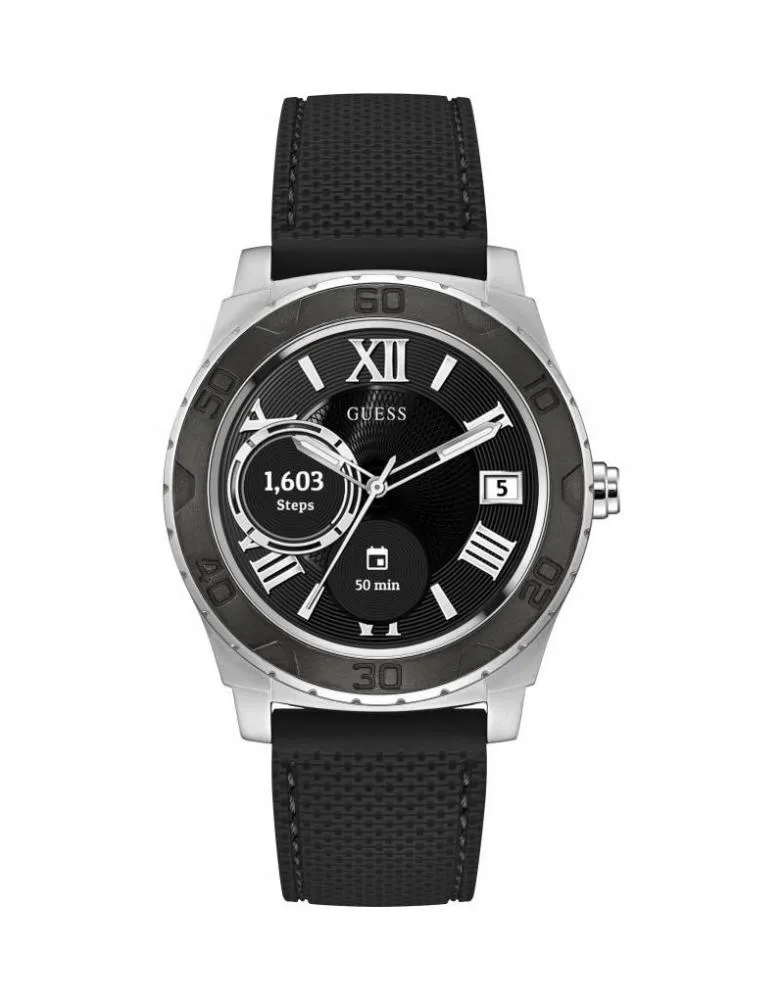 Smartwatch Uomo GUESS CONNECT C1001G1 Silicone Nero Touch NEW