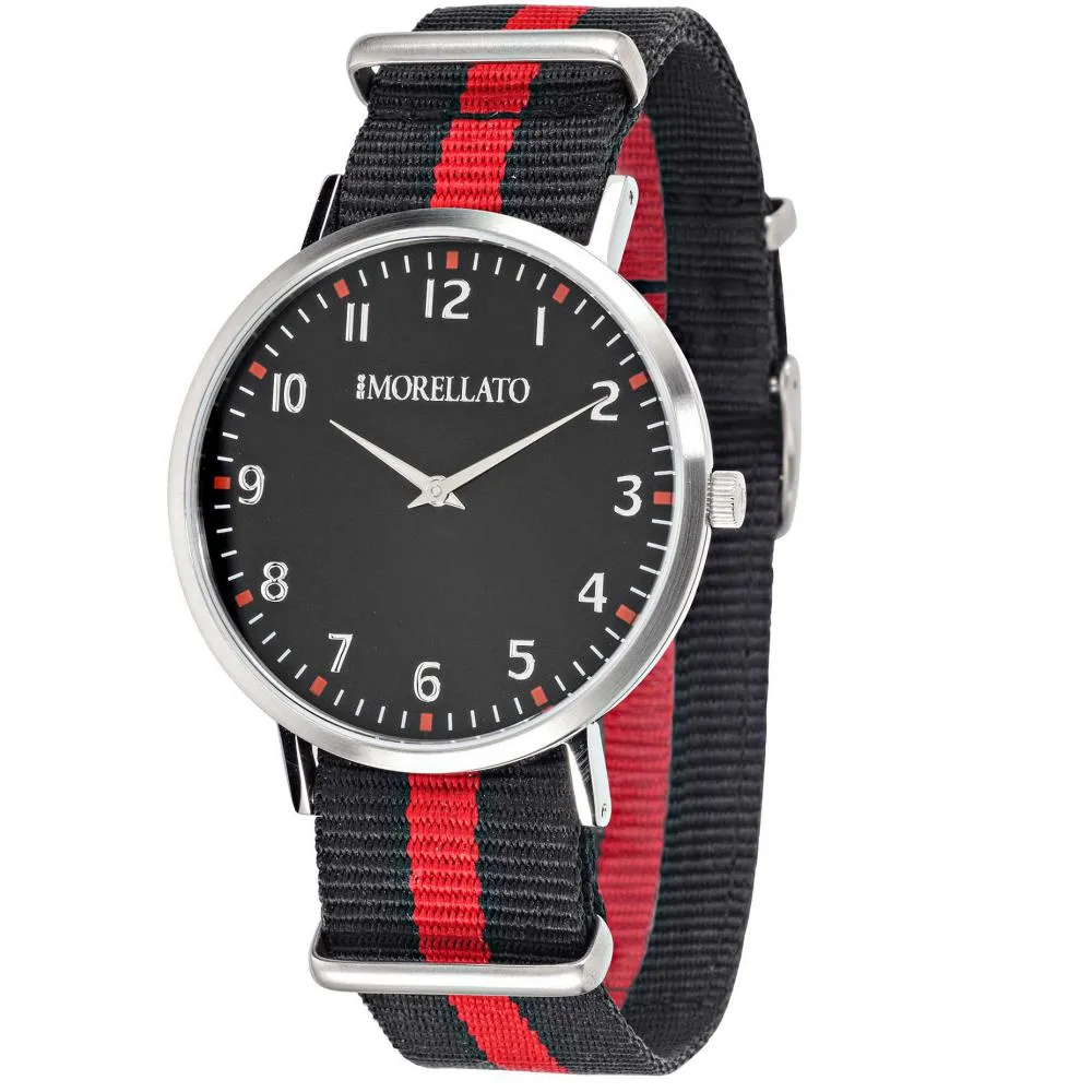 Orologio Uomo MORELLATO VELA R0151134005 Tessuto Rosso Nero 40mm NEW