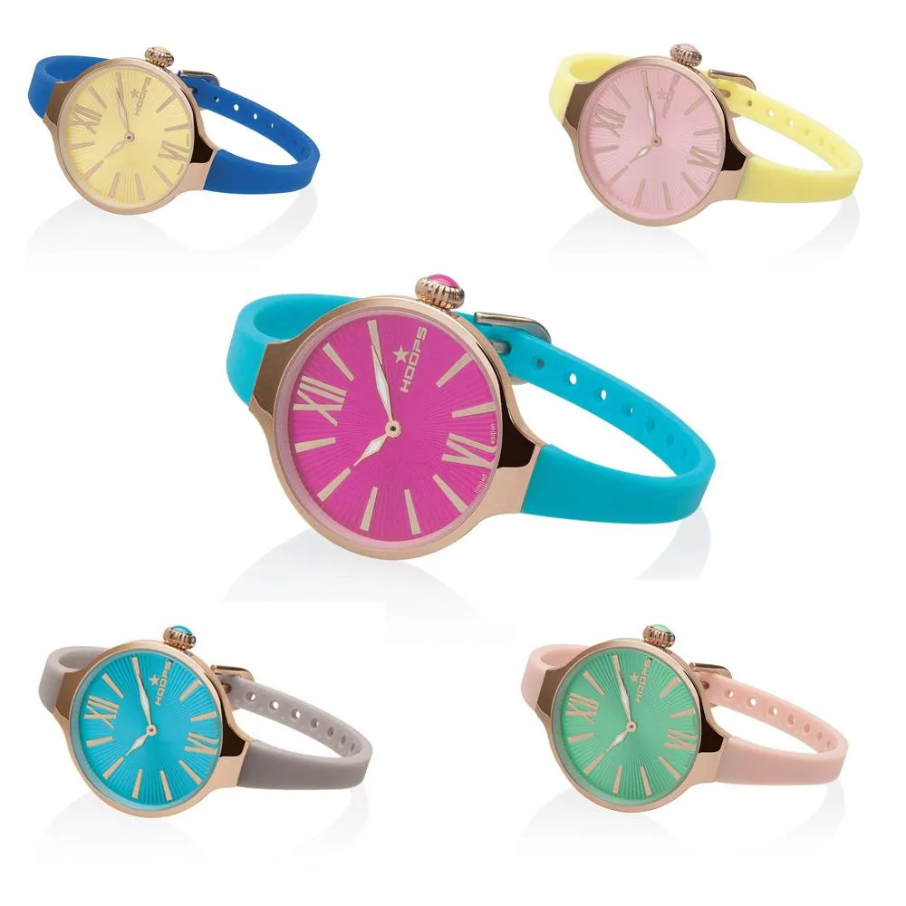 Orologio Donna HOOPS SPLASH Rosè Silicone Colorato Lady LIMITED EDITION