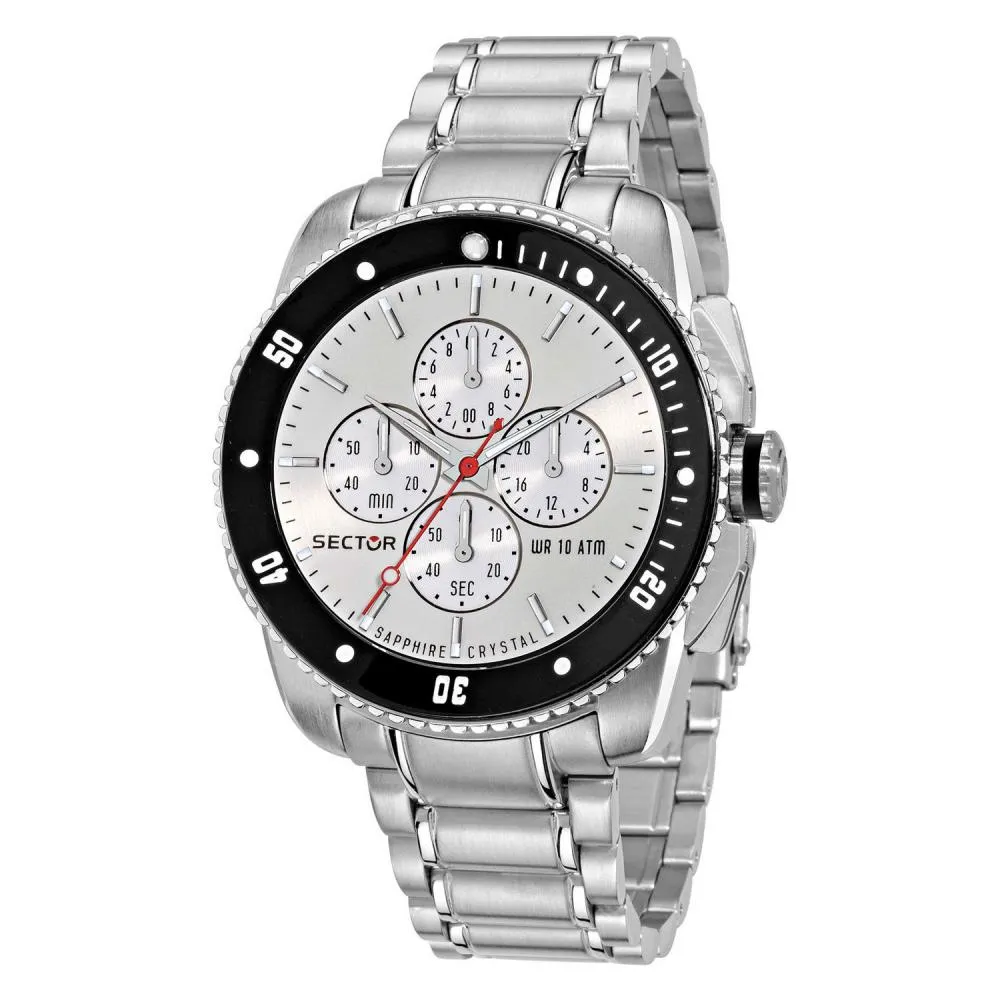 Orologio Uomo SECTOR 350 R3273903007 Chrono Acciaio Bianco Sub 100mt NEW