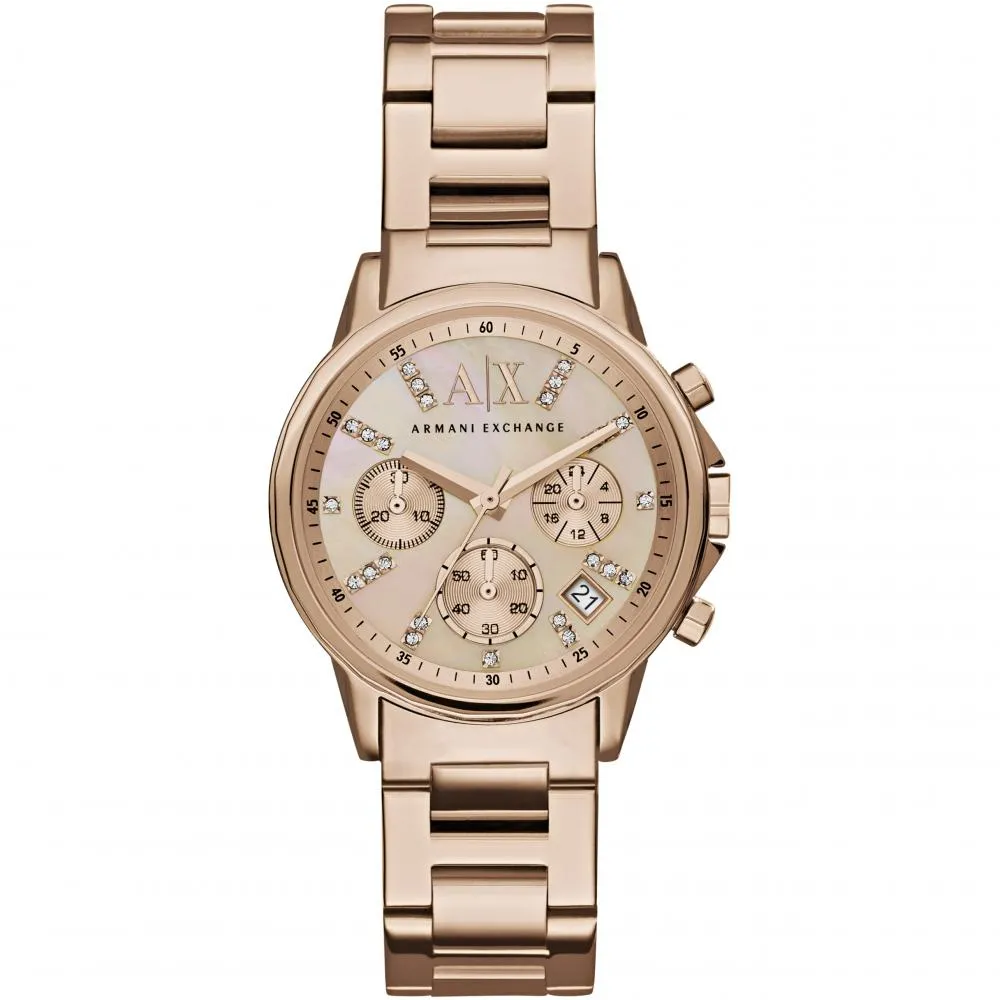 Orologio Donna ARMANI EXCHANGE LADY BAKS AX4326 Chrono Acciaio Rosè Swarovski
