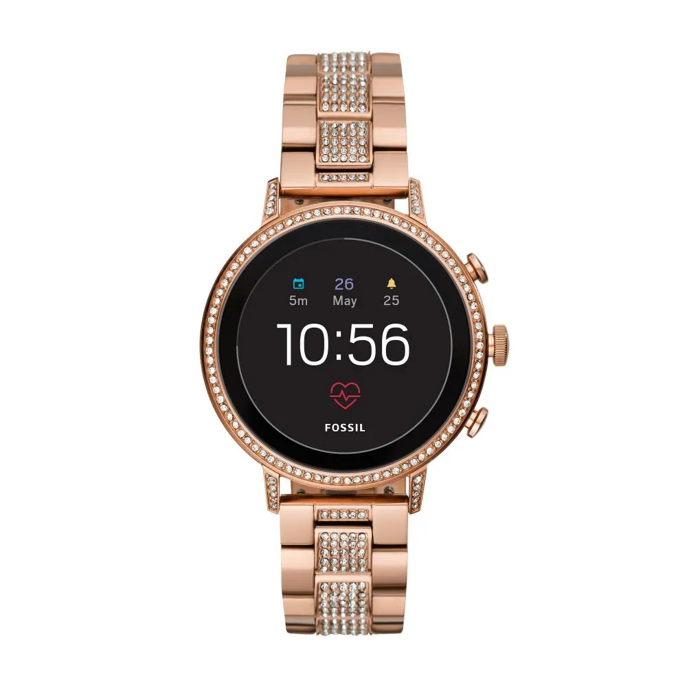 Smartwatch Donna FOSSIL VENTURE HR FTW6011 Acciaio Rosè Swarovski Touchscreen