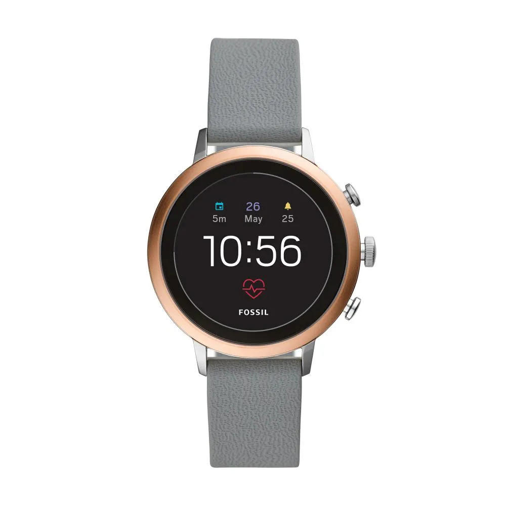 Smartwatch Donna FOSSIL VENTURE HR FTW6016 Silicone Grigio Rosè Touchscreen