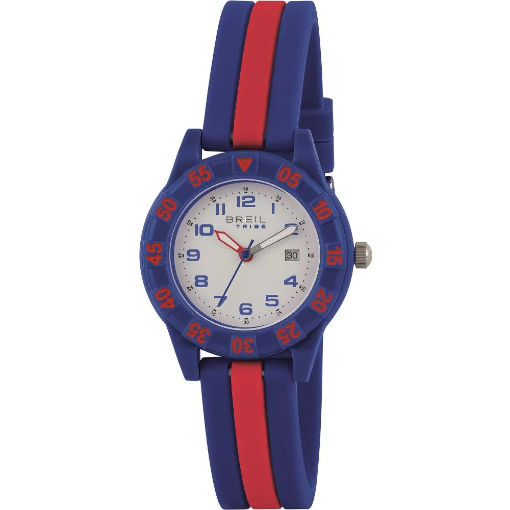 Orologio Junior BREIL Tribe TRICK EW0399 Silicone Blu Rosso Bianco 32mm FIV