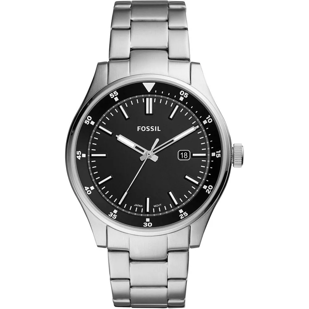 Orologio Uomo FOSSIL BELMAR FS5530 Bracciale Acciaio Nero NEW