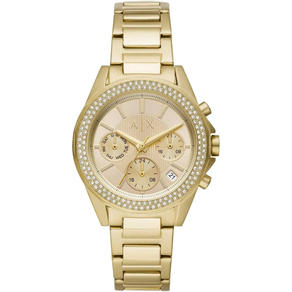 Orologio Donna ARMANI EXCHANGE DREXLER AX5651 Acciaio Gold Dorato Swarovski NEW