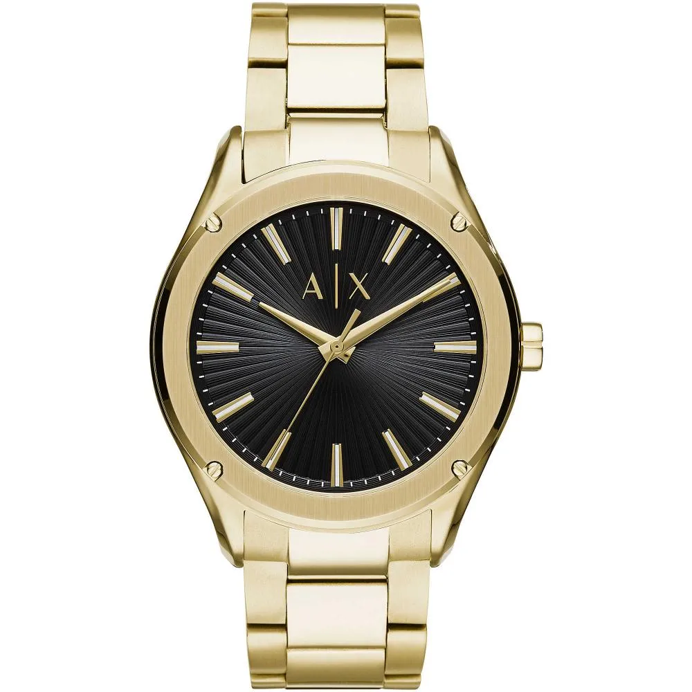 Orologio Uomo ARMANI EXCHANGE FITZ AX2801 Bracciale Acciaio Gold Dorato Nero