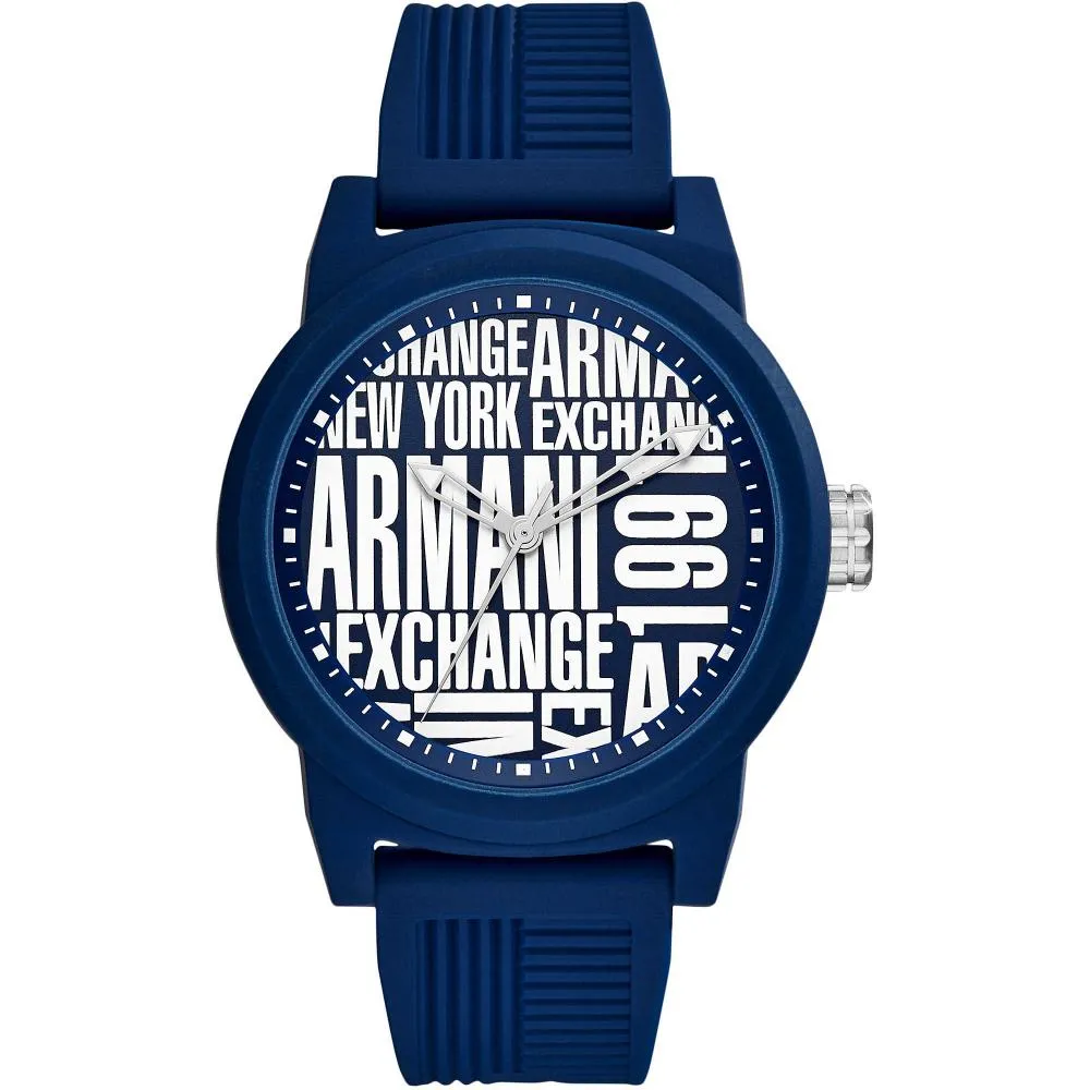 Orologio Uomo ARMANI EXCHANGE ATLC AX1444 Silicone Blu NEW