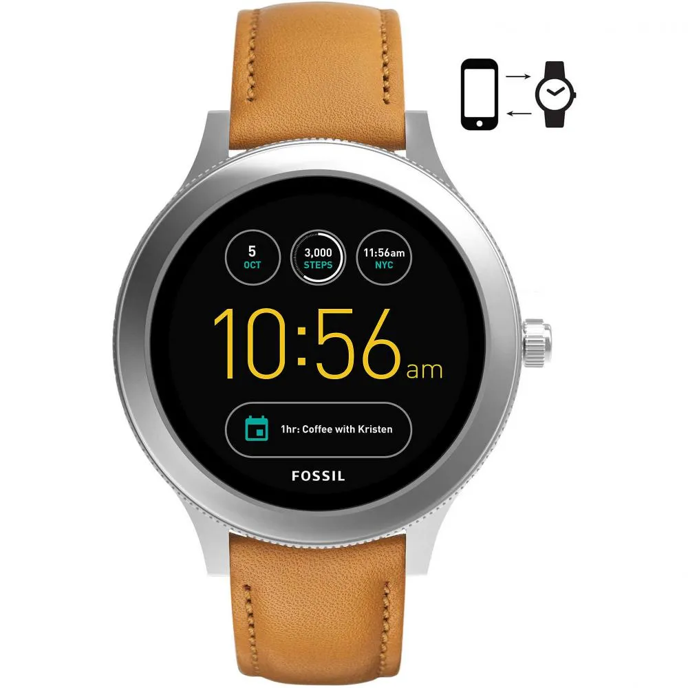Smartwatch Donna FOSSIL Q VENTURE FTW6007 Vera Pelle Marrone Touchscreen
