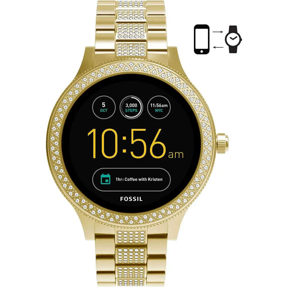 Smartwatch Donna FOSSIL Q VENTURE FTW6001 Acciaio Dorato Swarovski Touchscreen