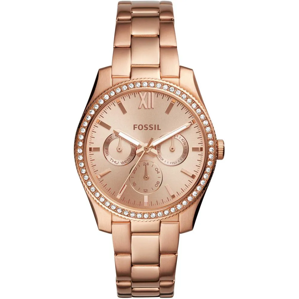Orologio Donna FOSSIL SCARLETTE ES4315 Bracciale Acciaio Rosè Swarovski NEW