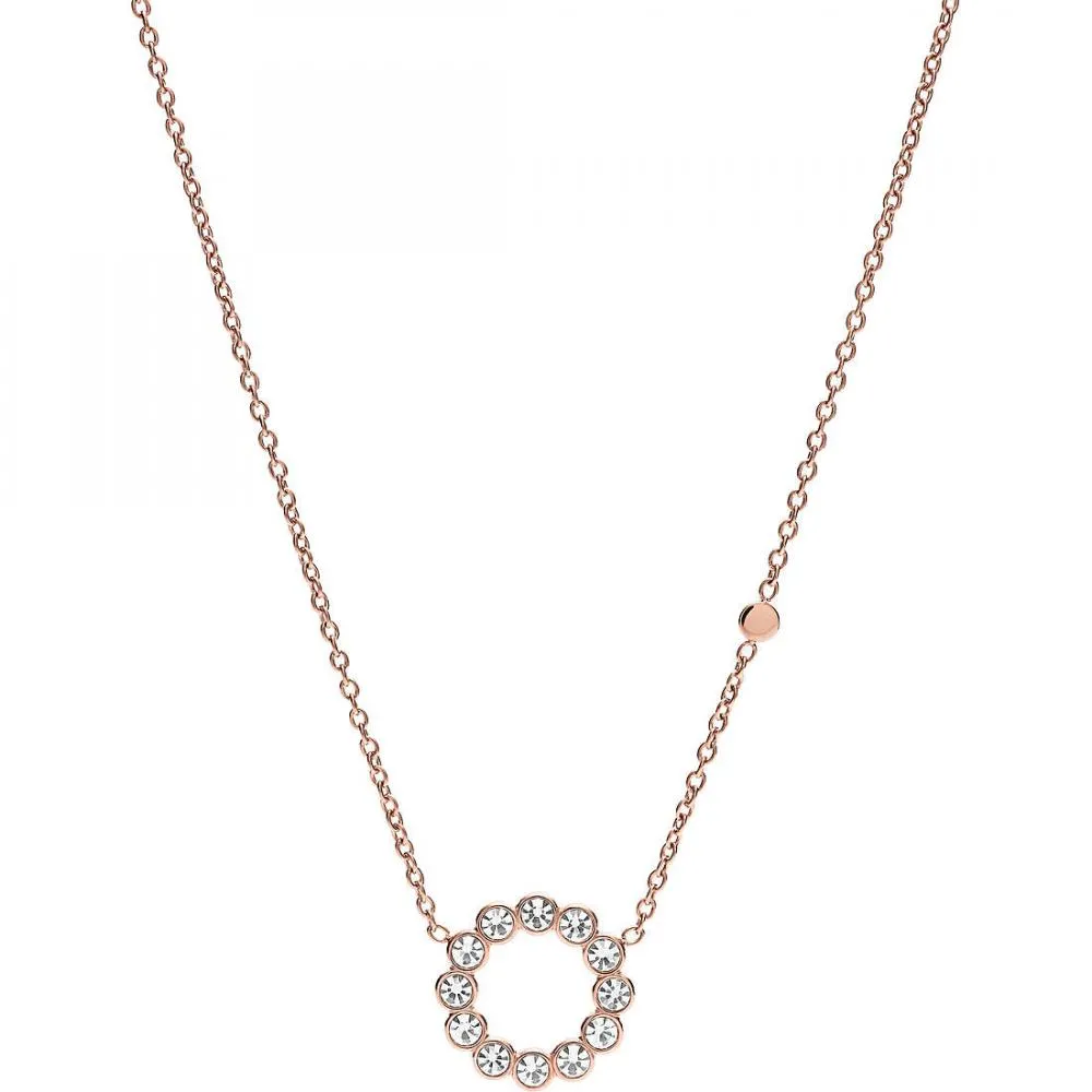 Collana Donna FOSSIL VINTAGE GLITZ JF02743791 Acciaio Rosè Swarovski