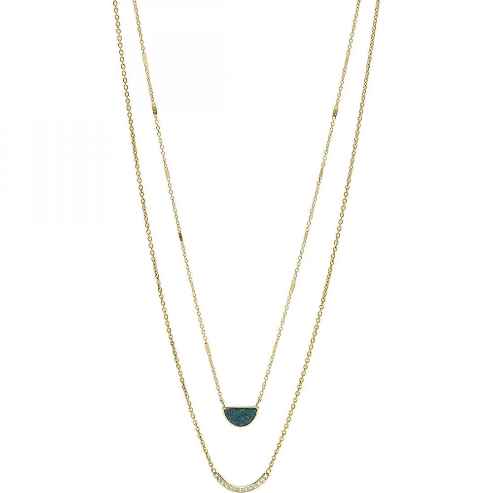 Collana Donna FOSSIL VINTAGE FASHION JF02947710 Acciaio Gold Dorato Swarovski