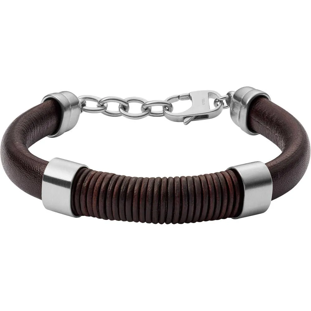 Bracciale Uomo FOSSIL VINTAGE CASUAL JF03106040 Vera Pelle Marrone
