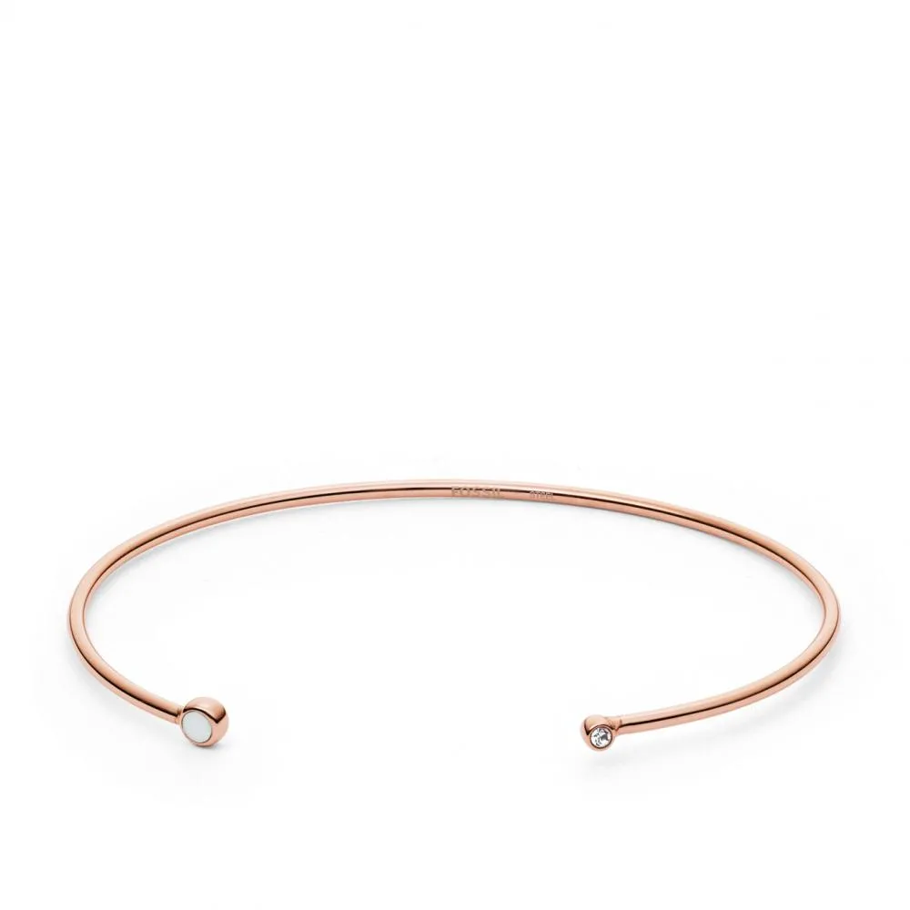 Bracciale Rigido Donna FOSSIL VINTAGE FASHION JF02896791 Acciaio Rosè Swarovski