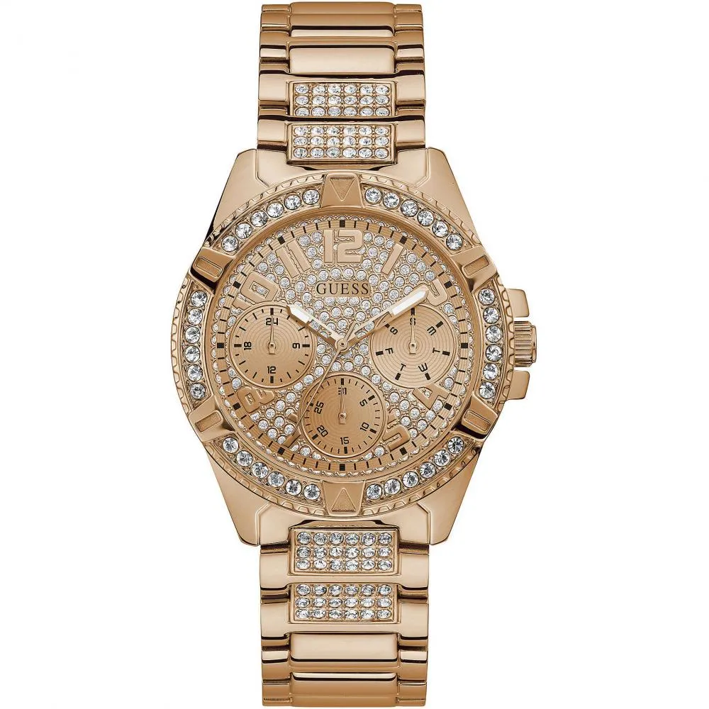 Orologio Donna GUESS LADY FRONTIER W1156L3 Multifunzione Acciaio Rosè Swarovski