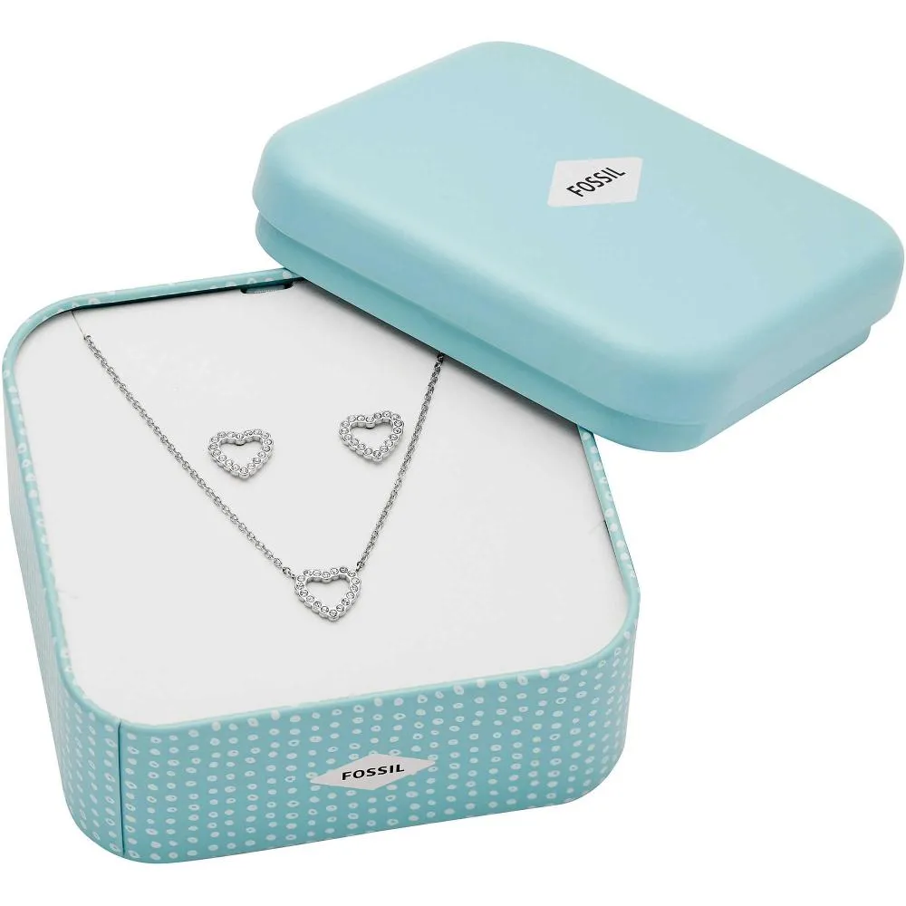 Collana + Orecchini Donna FOSSIL GLITZ JF03083040 Acciaio Inossidabile Swarovski