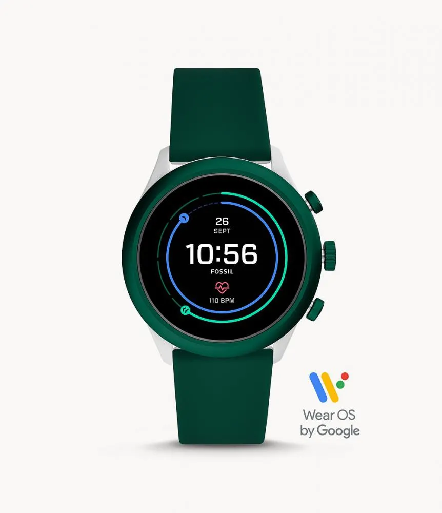 Smartwatch Uomo FOSSIL SPORT FTW4035 Silicone Verde Bianco Touchscreen