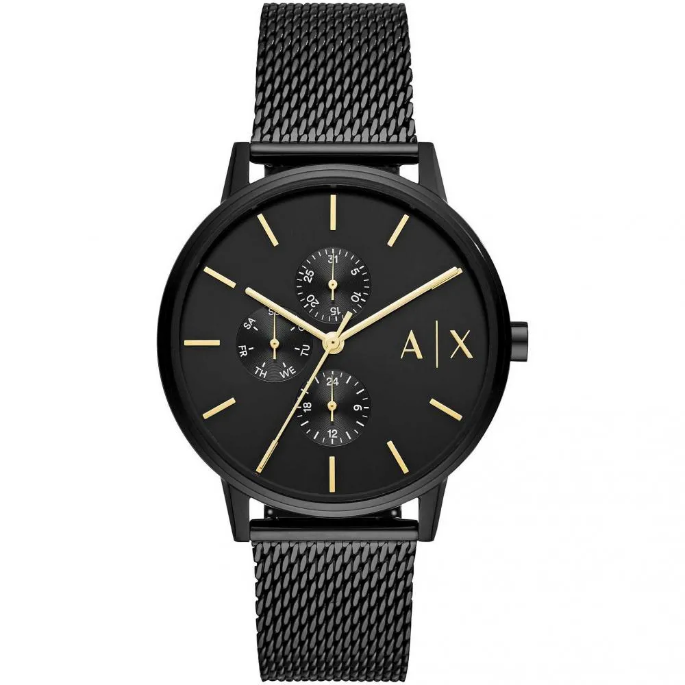 Orologio Uomo ARMANI EXCHANGE CAYDE AX2716 Multifunzione Acciaio Nero Mesh