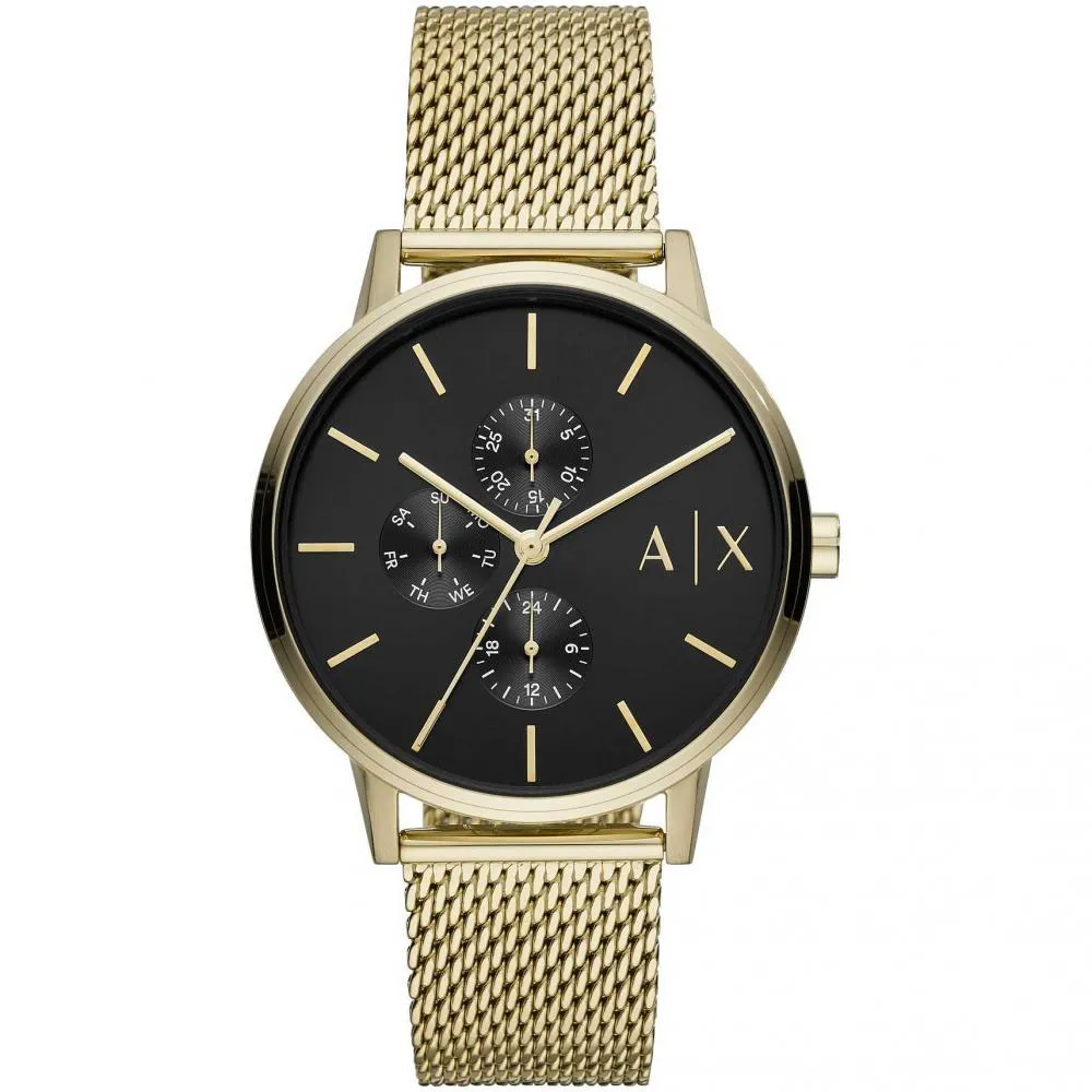 Orologio Uomo ARMANI EXCHANGE CAYDE AX2715 Multifunzione Acciaio Dorato Mesh