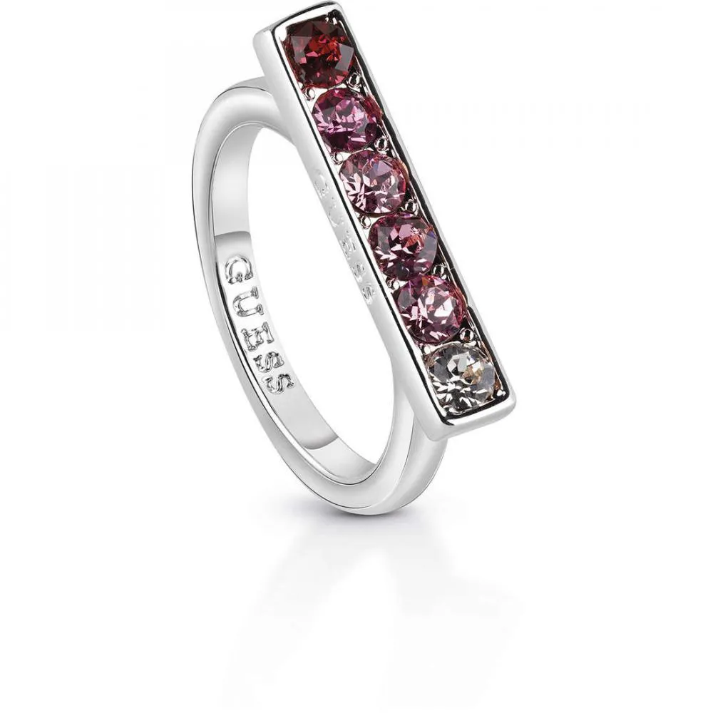 Anello Donna GUESS UBR83039 Acciaio 3 Misure Swarovski Pietre Colorate