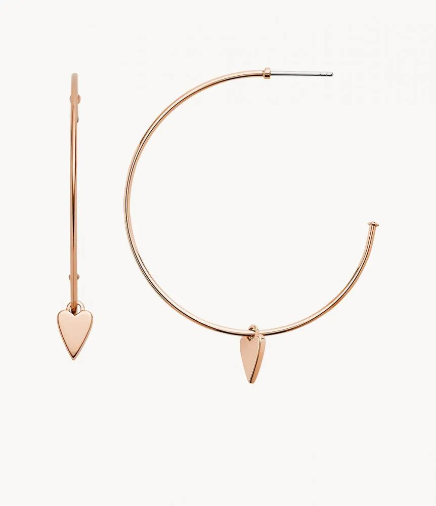 Orecchini Donna FOSSIL CLASSICS JF03088791 Acciaio Rosè Cerchi Swarovski