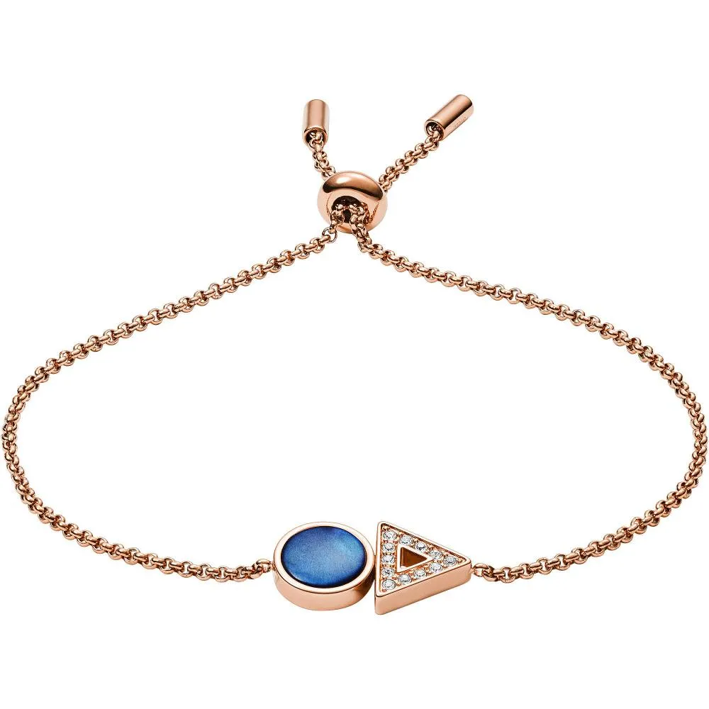 Bracciale Donna FOSSIL CLASSICS JF03011791 Acciaio Rosè Madreperla Blu Swarovski
