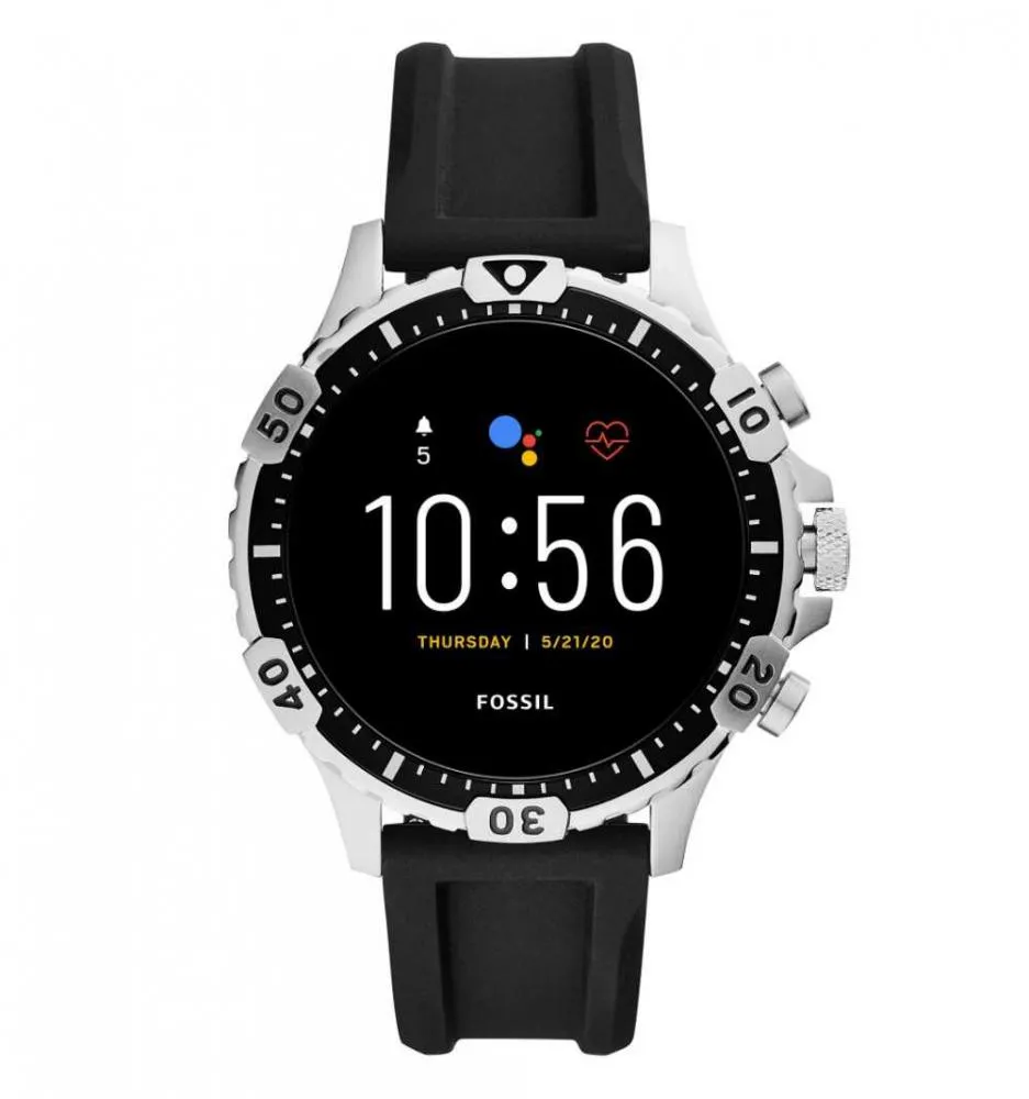 Smartwatch Uomo FOSSIL GARRETT HR FTW4041 Silicone Nero Touchscreen GEN 5
