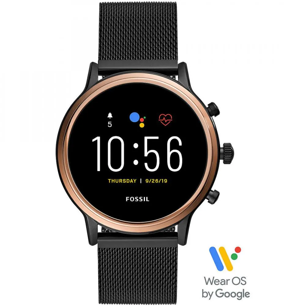 Smartwatch Donna FOSSIL JULIANNA FTW6036 Acciaio Nero Rosè Mesh Touchscreen