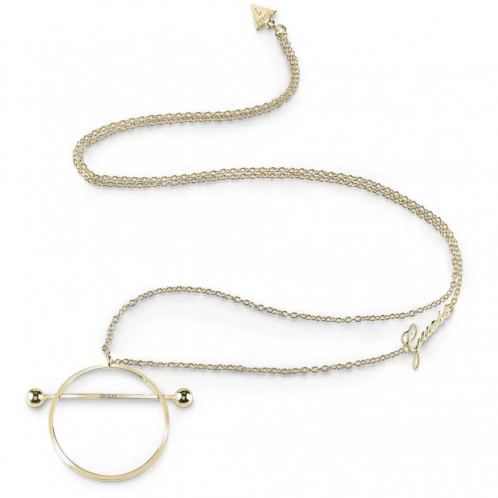 Collana Lunga Donna GUESS UBN85038 Acciaio Gold Dorato Swarovski Pietre