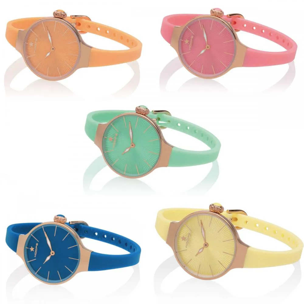 Orologio Donna HOOPS NOUVEAU CHERIE Rosè Silicone Colorato Lady NEW