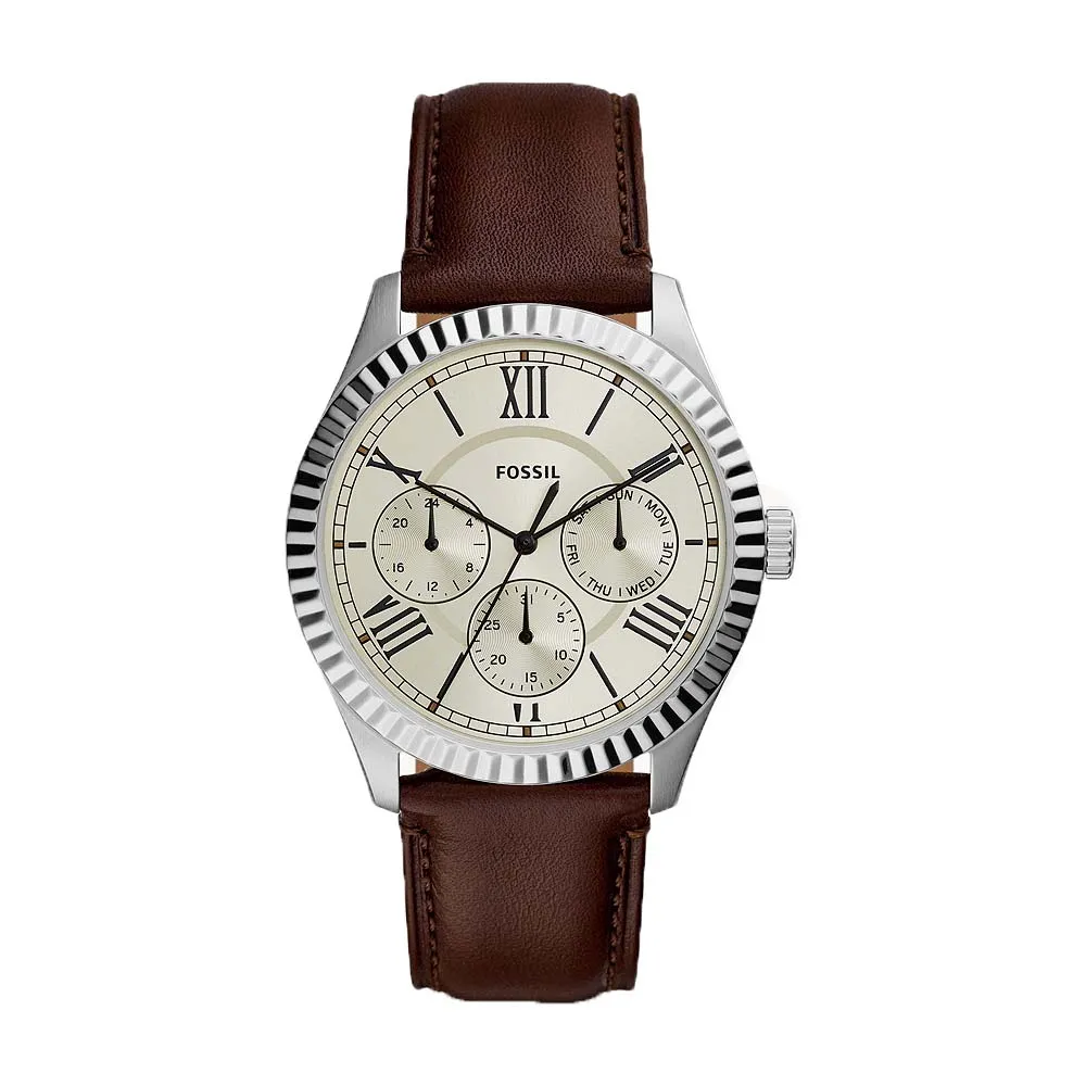 Orologio Uomo FOSSIL CHAPMAN FS5633 Multifunzione Vera Pelle Marrone