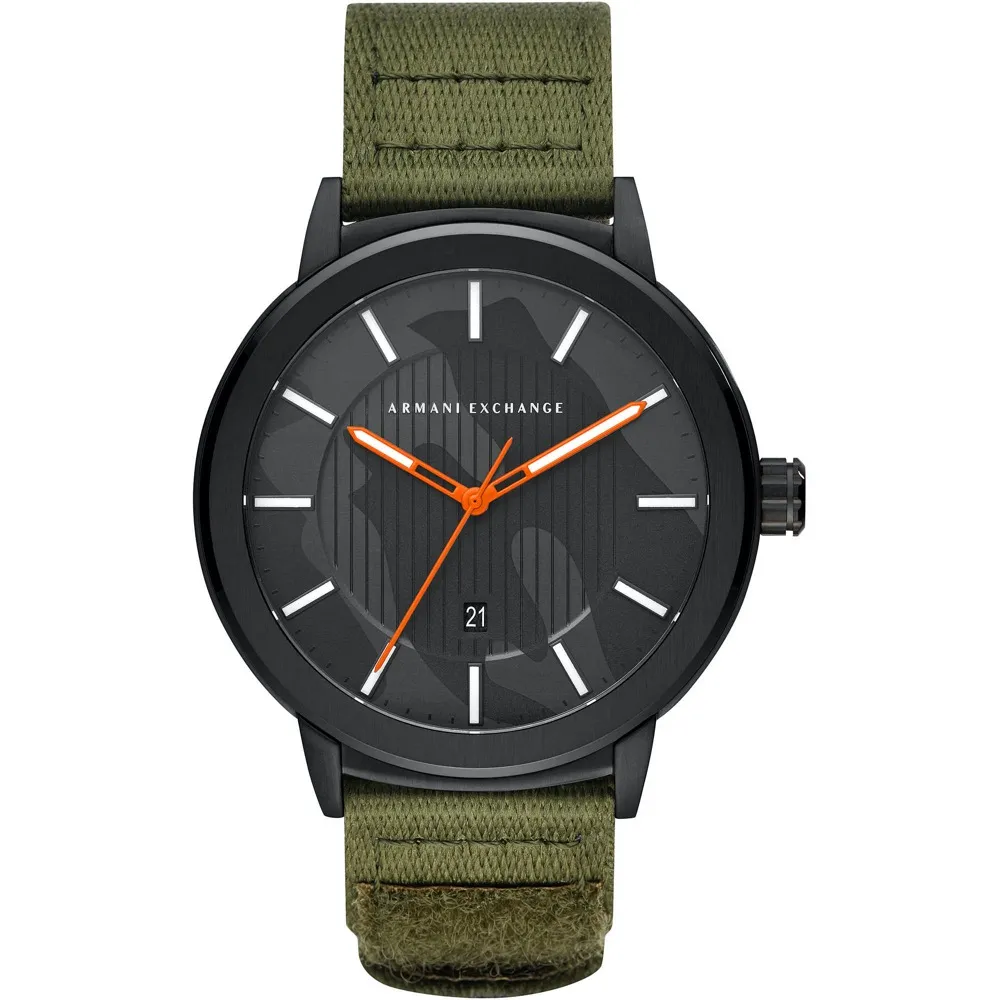 Orologio Uomo ARMANI EXCHANGE MADDOX AX1468 Tessuto Verde Nero