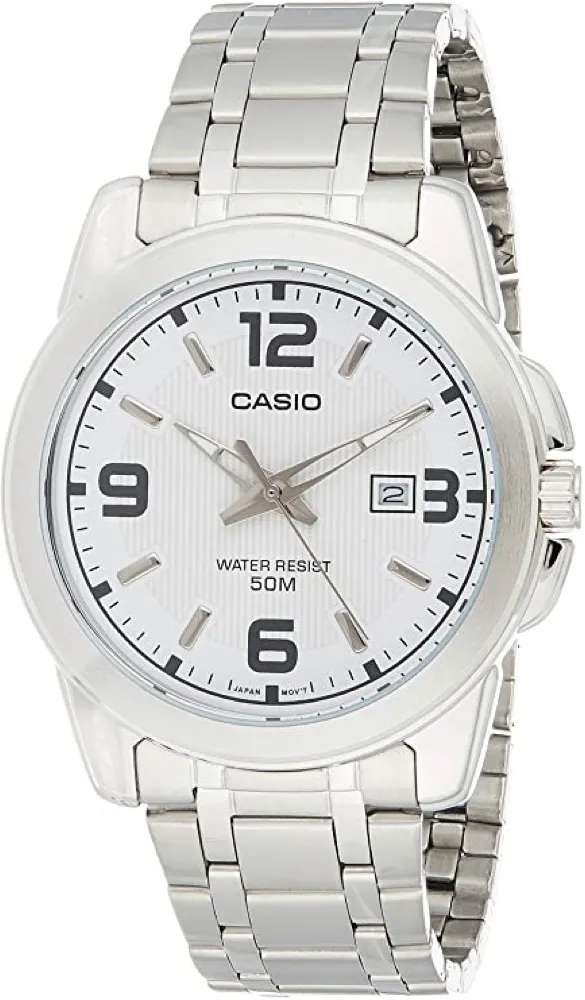 Orologio Uomo CASIO MTP-1314D-7A Bracciale Acciaio Bianco Classico Sub 50mt